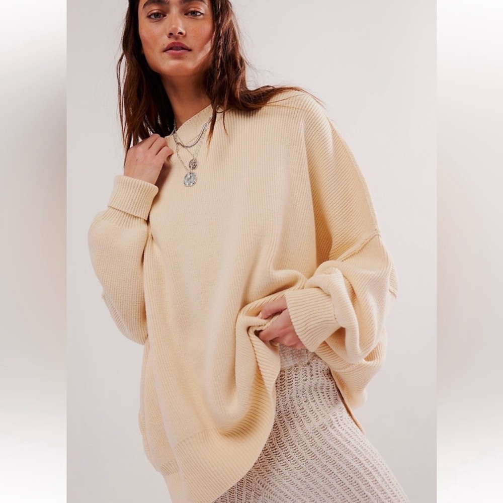 Free People Easy Street Tunic Cream Sweater - Picture 10 of 10
